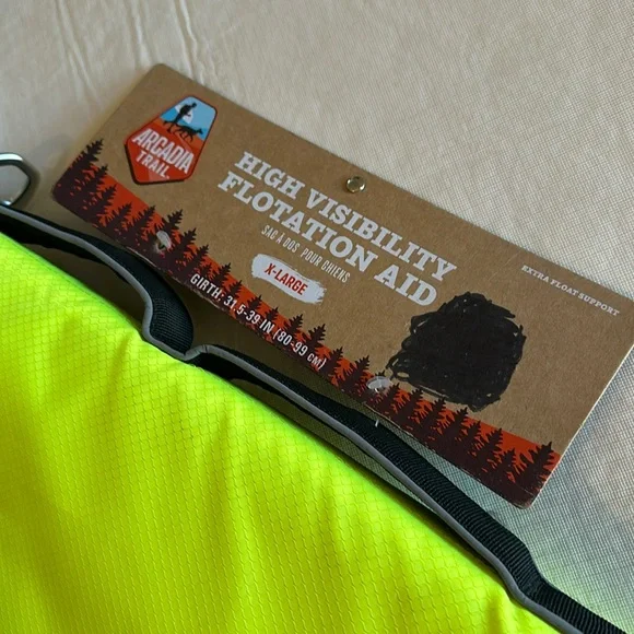 Arcadia Trail *NWT* High Visibility Flotation Aid Dog Vest Coat, Yellow - Picture 7 of 15